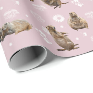 Papel de embrulho do Prairie Dog Party (rosa poeir