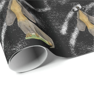 Papel de embrulho do preto do dachshund do bigode