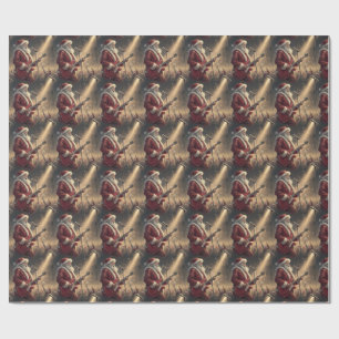 Papel de embrulho do Rock Star Santa