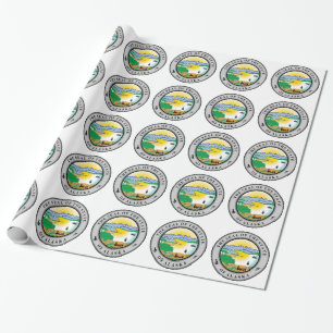 Papel de embrulho do selo do estado do Alasca