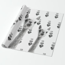 Papel de embrulho dos corações do lama