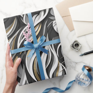 Papel de embrulho dourado com juba de leão abstrat