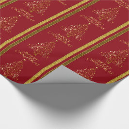 Papel de embrulho Dourado elegante da árvore de