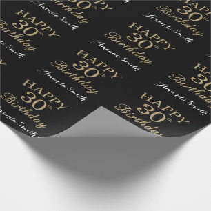 Papel de embrulho Dourado para aniversário de 30