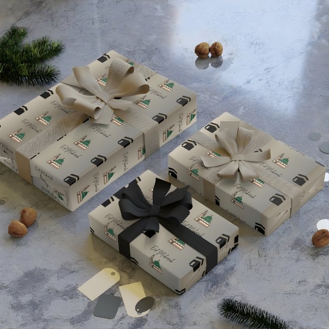 Papel de embrulho dourado para Eid | Desenho da Ka (Criador carregado)