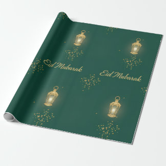 Papel de embrulho Eid Verde/Dourado