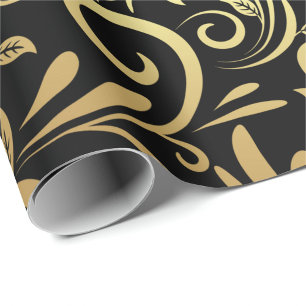 Papel de embrulho elegante com fundo preto