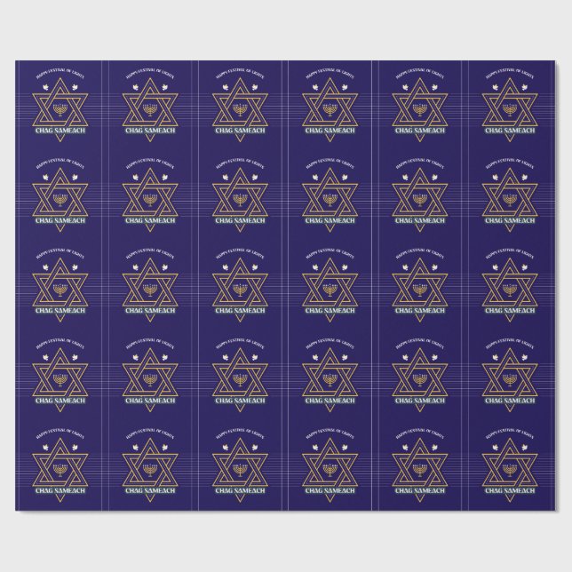 Papel de embrulho elegante da Estrela de Davi para (Aberto)