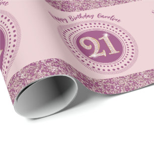 Papel de embrulho elegante de aniversário de 21 an