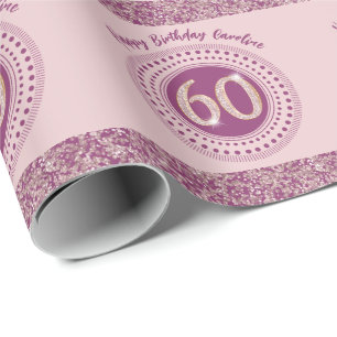 Papel de embrulho elegante de aniversário de 60 an