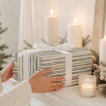 Papel de embrulho elegante de listras de inverno e