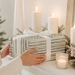 Papel de embrulho elegante de listras de inverno e