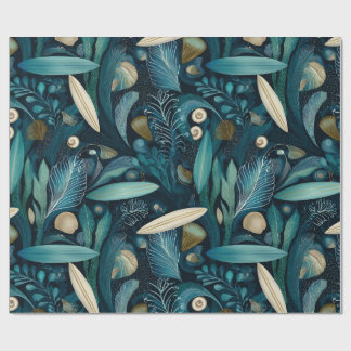 Papel de embrulho elegante de prancha de surf e ke