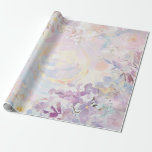 Papel de embrulho elegante Pamela<br><div class="desc">Apresentando a encantadora elegância dos Pamela Wedding & Party Designs — uma obra-prima de beleza refinada. Imagine um belo redemoinho de luz dourada amarela dançando sobre um fundo suave em cor de mauve, adornado com delicadas flores brancas e lavanda. Toques sutis de pêssego adicionam um brilho quente e convidativo, enquanto...</div>