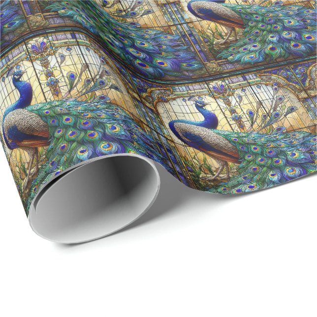 Papel de embrulho elegante para presentes com pavã (Ponta do rolo)