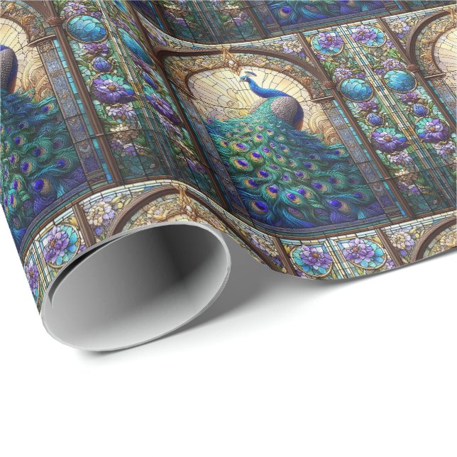 Papel de embrulho elegante para presentes Pavão (Ponta do rolo)