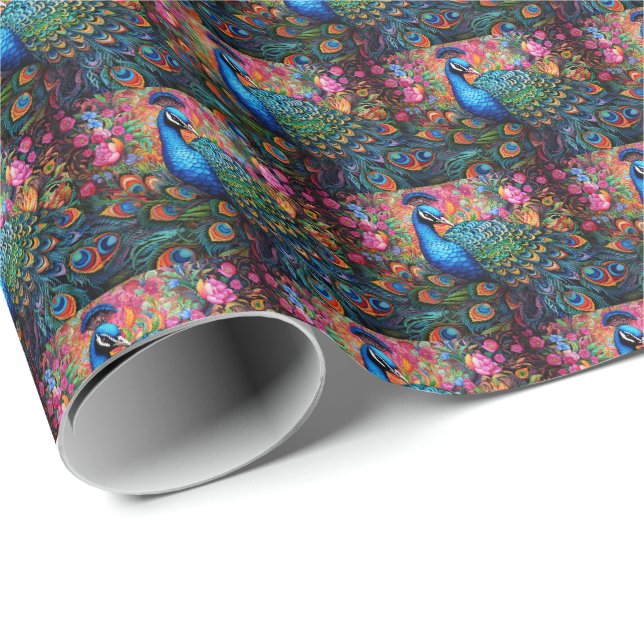 Papel de embrulho elegante para presentes Pavão (Ponta do rolo)