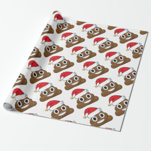 Papel de embrulho Emoji do Natal do tombadilho do