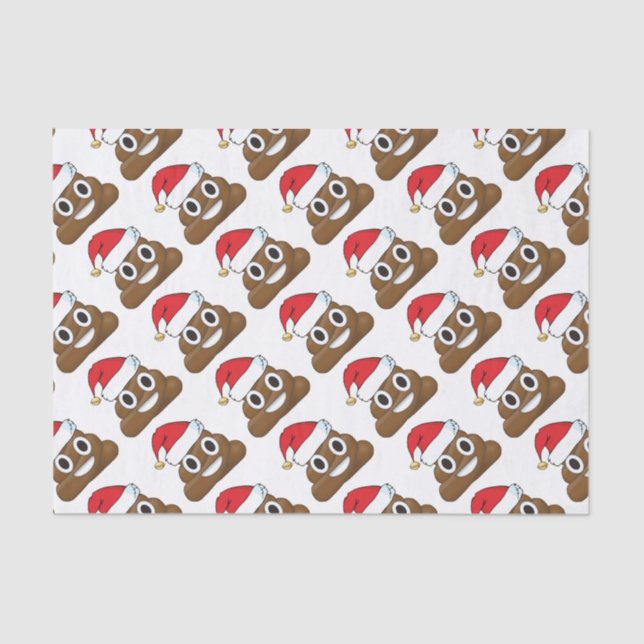 Papel de embrulho Emoji do Natal do tombadilho do (Frente )