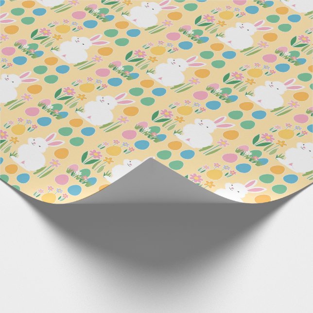 Papel de embrulho encantador do coelho e flores da (Ponta)