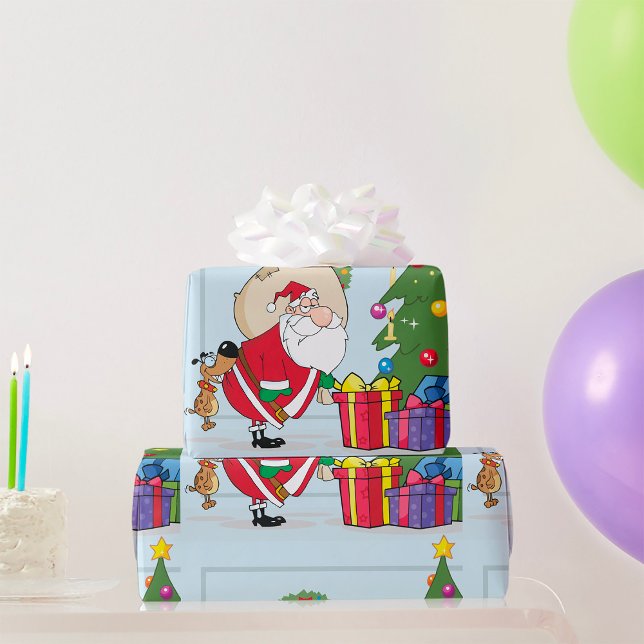 Papel de embrulho engraçado do Papai Noel (Criador carregado)