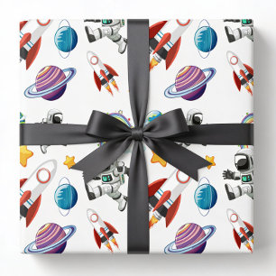 Papel de embrulho espacial, papel de presente de a