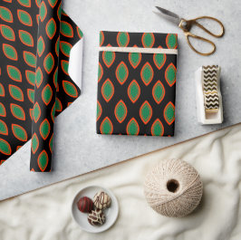 Papel de embrulho estilo Ankara vermelho, preto e