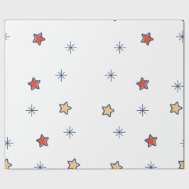 Papel de embrulho estrela colorida