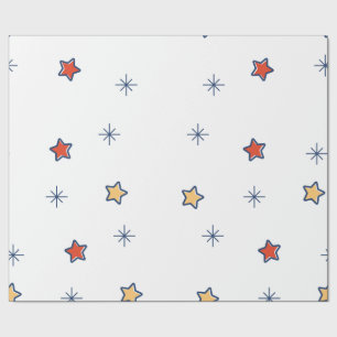 Papel de embrulho estrela colorida