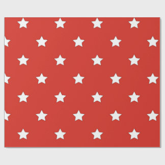 Papel de embrulho estrelado vermelho e branco clás