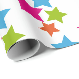 Papel de embrulho - Estrelas de várias cores