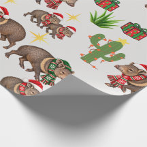 Papel de Embrulho Família de Javelina de Natal