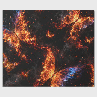 Papel de embrulho fantasia borboleta flamejante