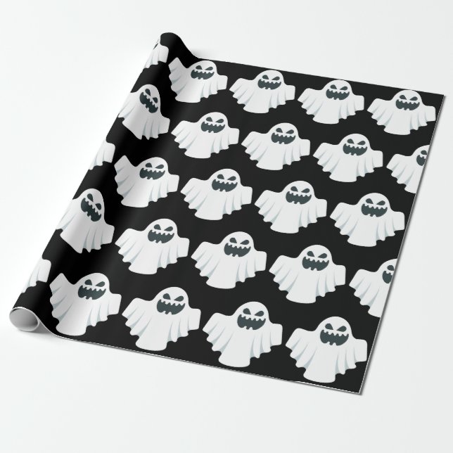 Papel de embrulho fantasma com padrão de Halloween (Desenrolado)