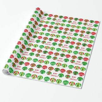 Papel de embrulho feio da camisola do Natal
