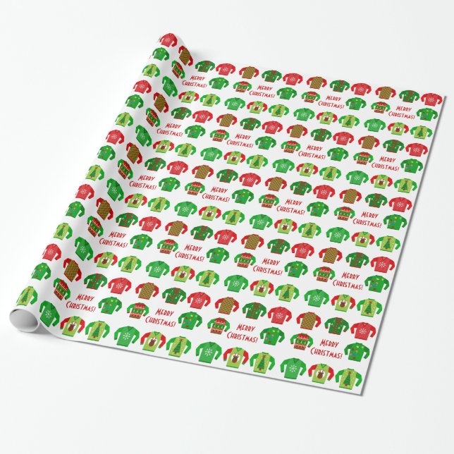 Papel de embrulho feio da camisola do Natal (Desenrolado)