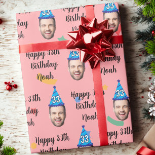 Papel de embrulho Feliz Aniversário, Vermelho de a