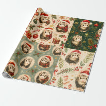 Papel de embrulho Ferret Christmas Montague