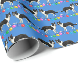 Papel de embrulho Festivo Border Collies