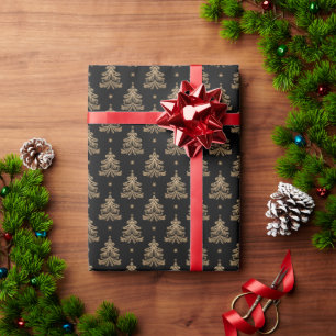 Papel de Embrulho Festivo Evergreen Dourado do Paí