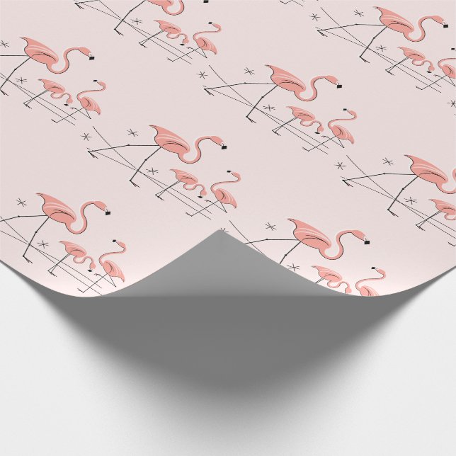 Papel de embrulho Flamingos Pink Trio 2 (Ponta)