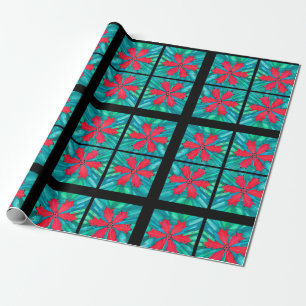 Papel de embrulho Floco de Neve Vermelho
