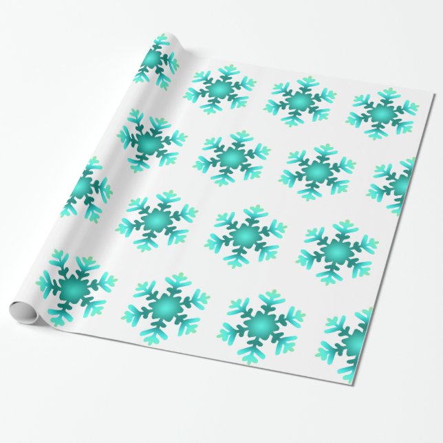 Papel de embrulho flocos de neve azuis (Desenrolado)