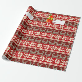 Papel de embrulho Flocos de neve e Rena