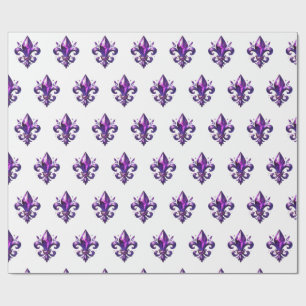 papel de embrulho flor de lis roxo