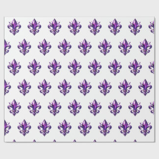 papel de embrulho flor de lis roxo