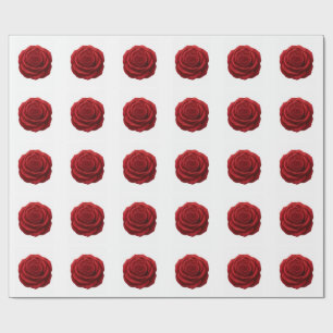 Papel de Embrulho - Flor de Rosa Vermelha