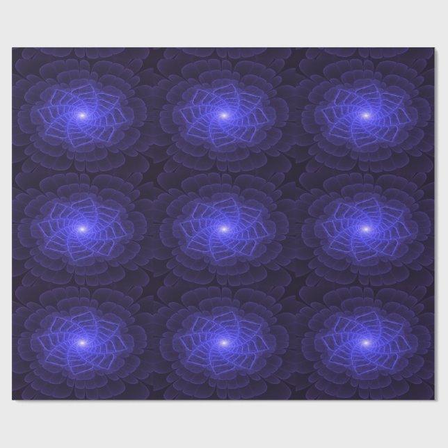 Papel de embrulho Flor Fractal BlueLotus (Aberto)