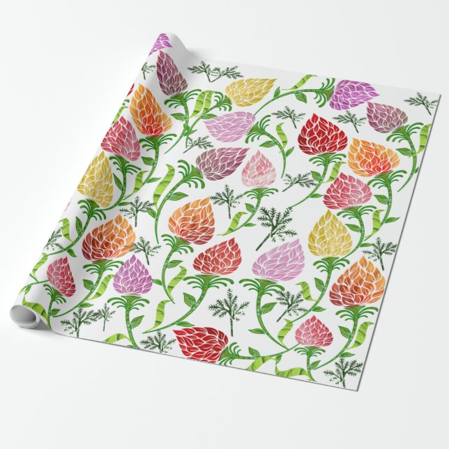 Papel de Embrulho Floral (Desenrolado)