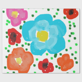 Papel de embrulho floral abstrato brilhante e capr